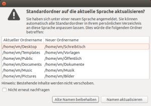 Persönliche Ordner umbenennen